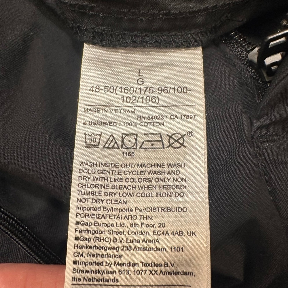 GAP Cargo Pants Mens Large 29" Black Paratrooper Baggy Street Y2K Elastic Waist - Picture 8 of 16